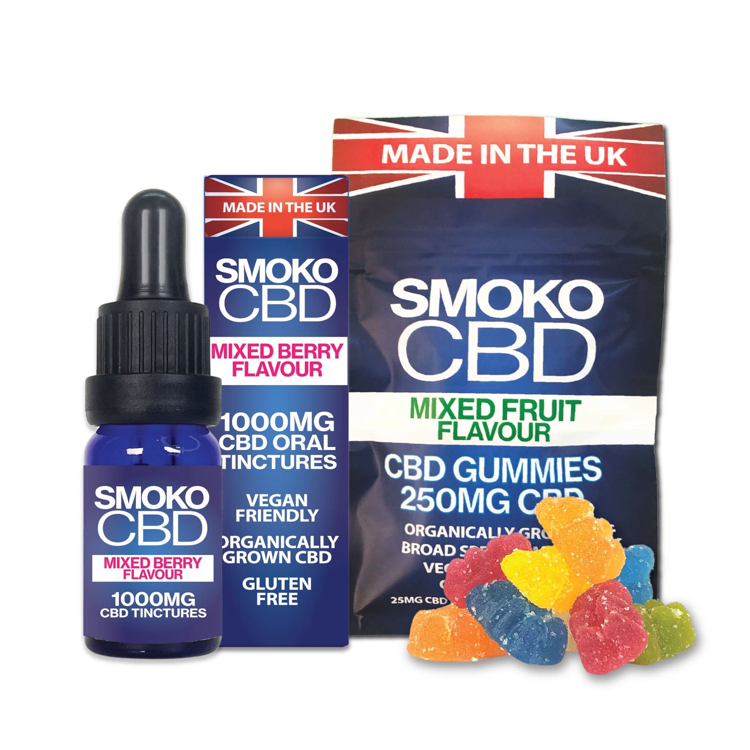 SMOKO CBD Gummy Bears and CBD Tinctures - buy 1 get 1 free offer for new customers