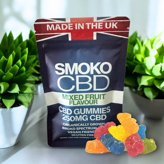 SMOKO CBD Gummy Bears - made in the UK with broad spectrum CBD - 100% THC FREE