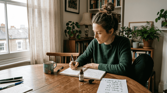 Woman planning CBD wellness routine