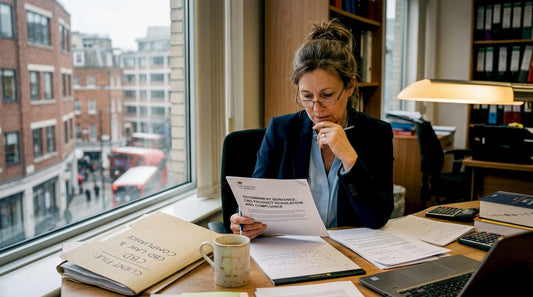 Solicitor reviewing UK CBD regulations at desk