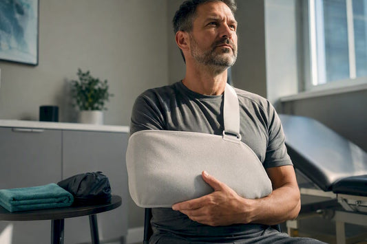 Adult recovering after shoulder surgery