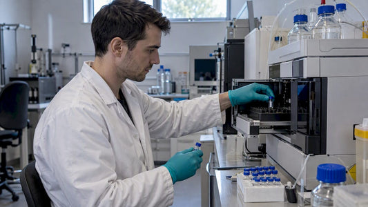 Technician testing a CBD sample for THC