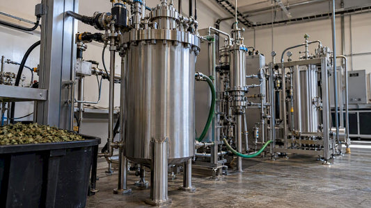 CO2 extraction vessel in a hemp facility
