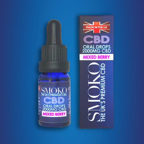 SMOKO's Mixed Berry flavour 2000MG CBD Oils are made from the highest quality CBD extract from organically grown cannabis sativa plants