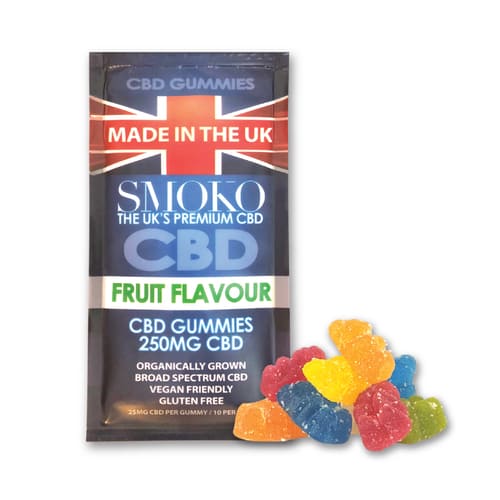 SMOKO CBD Gummy Bears are made from organically grown cannabis sativa extract and made in the UK