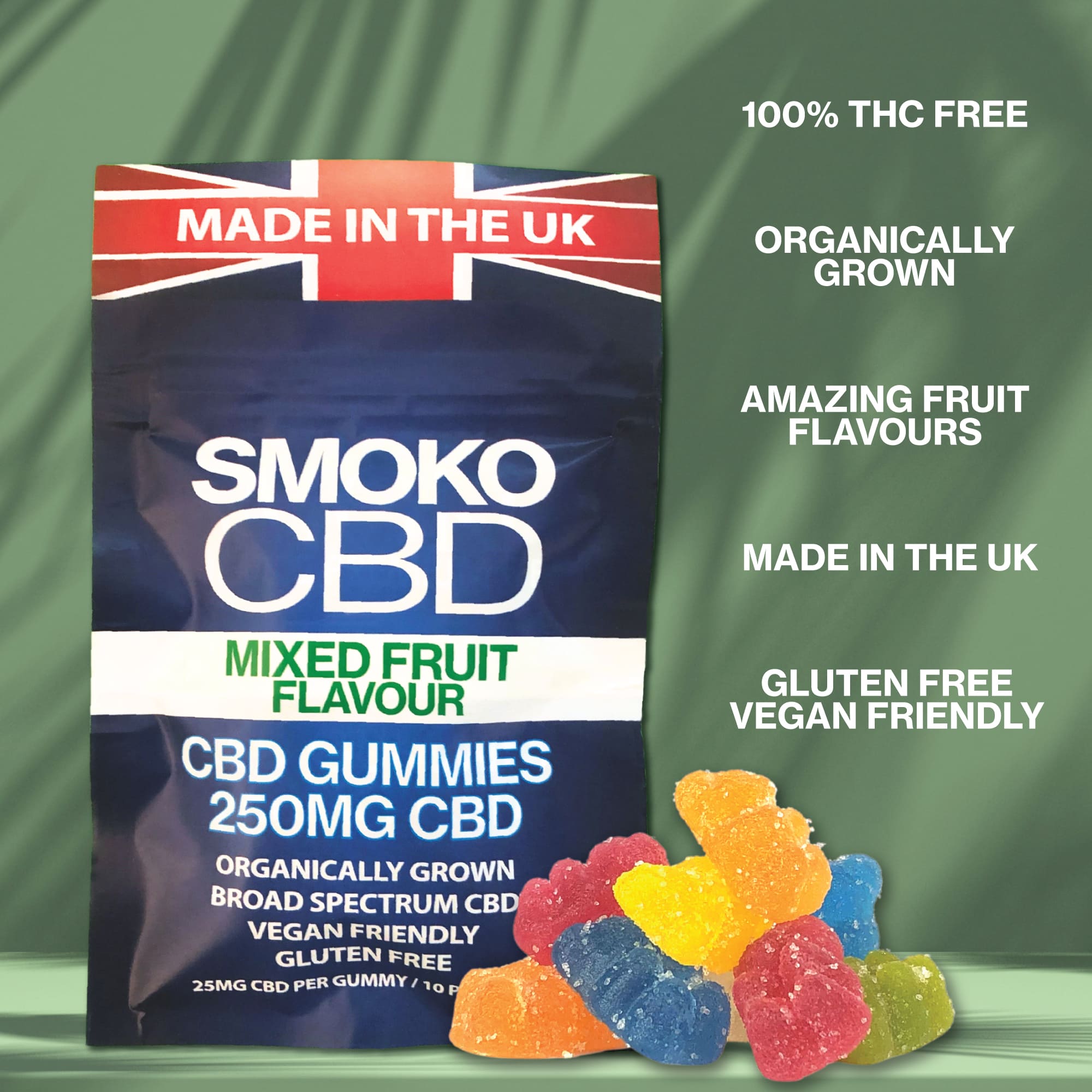 SMOKO CBD Gummy Bears - 250MG Broad Spectrum CBD Gummies