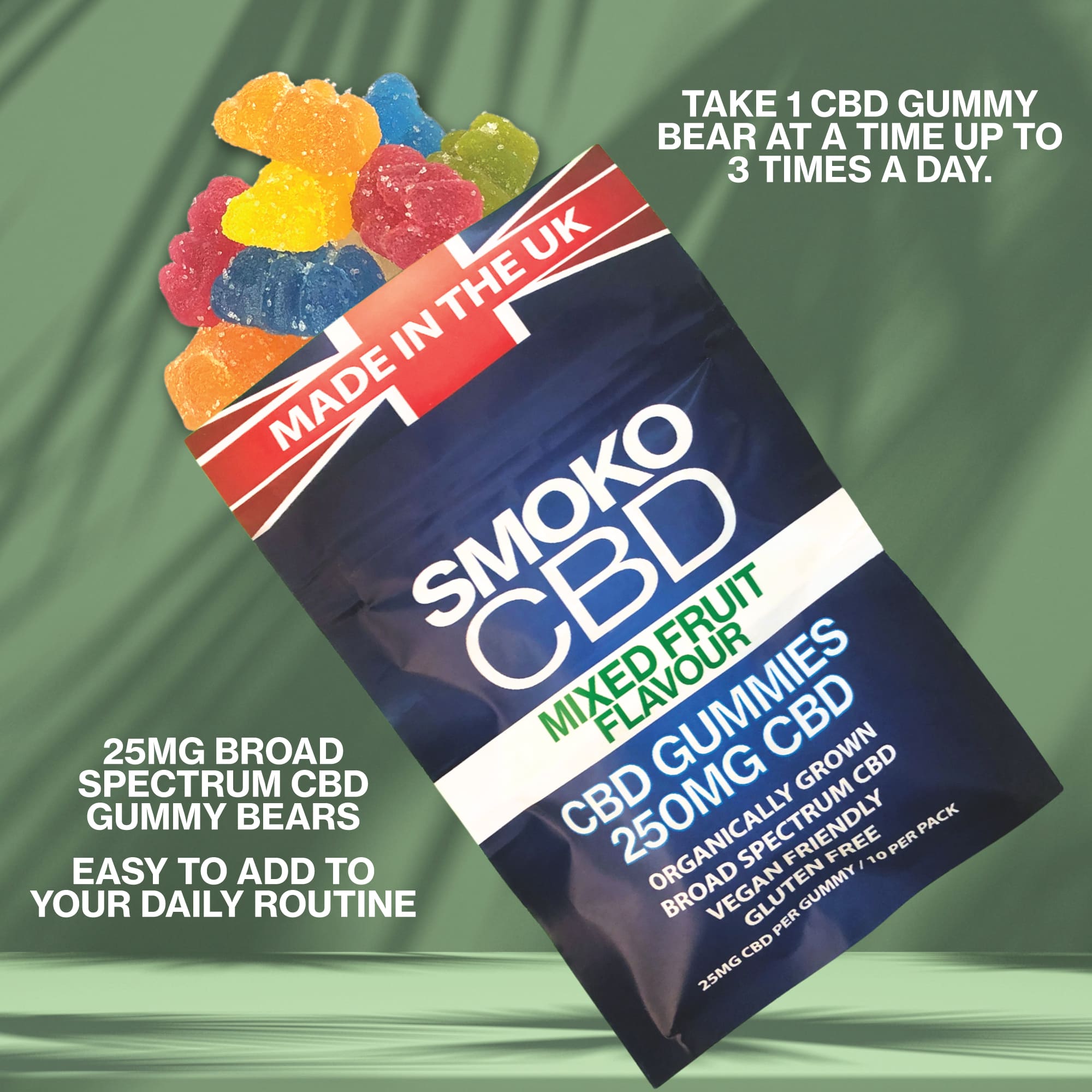 SMOKO CBD Gummy Bears - 250MG Broad Spectrum CBD Gummies
