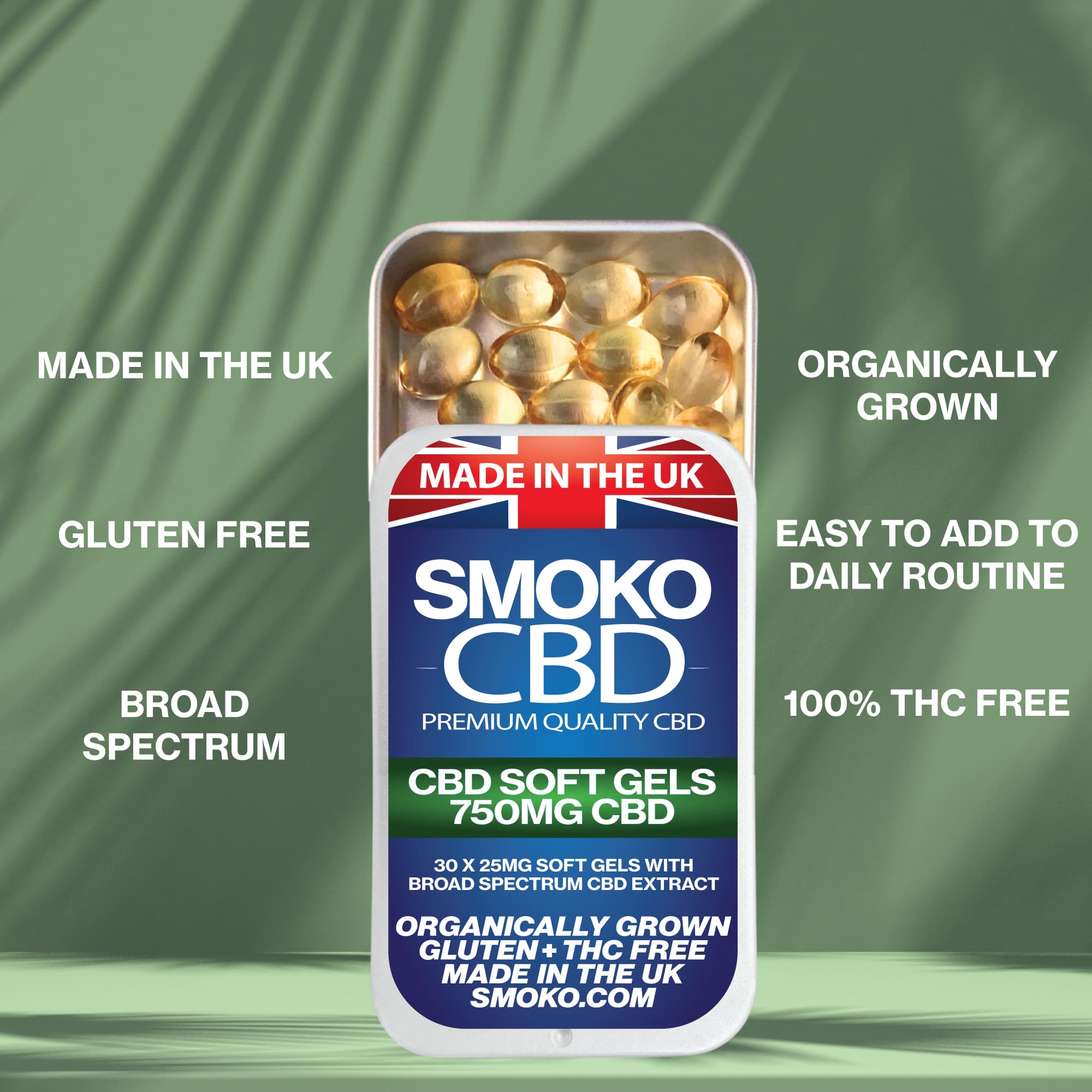 SMOKO CBD Broad Spectrum 750MG Soft Gel Capsules