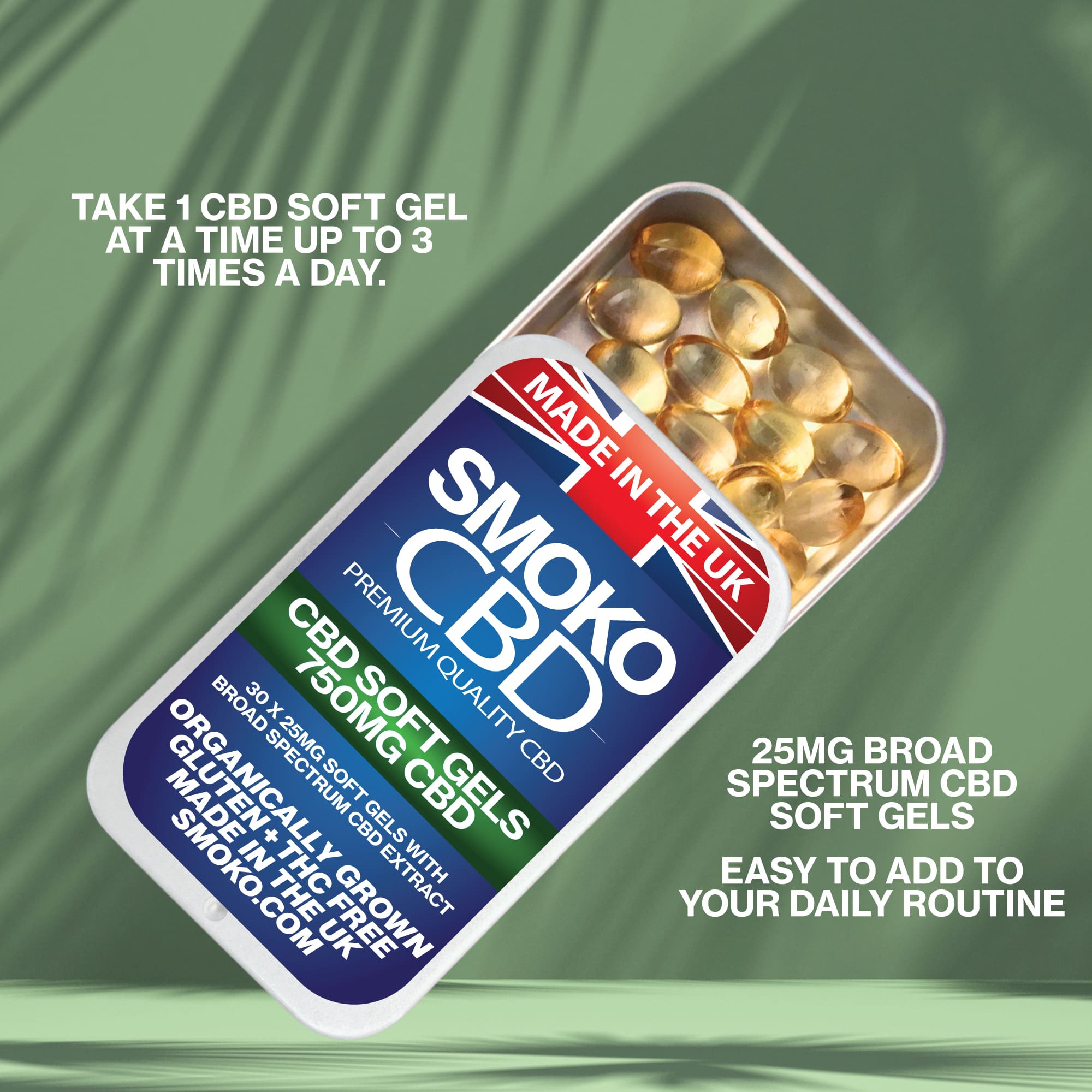 SMOKO CBD Broad Spectrum 750MG Soft Gel Capsules