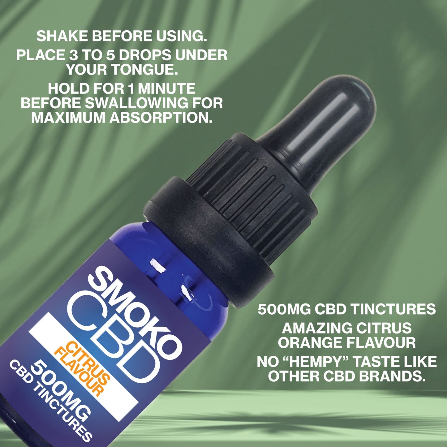SMOKO CBD Citrus Flavour 500MG CBD Tinctures - How To Use CBD Tinctures