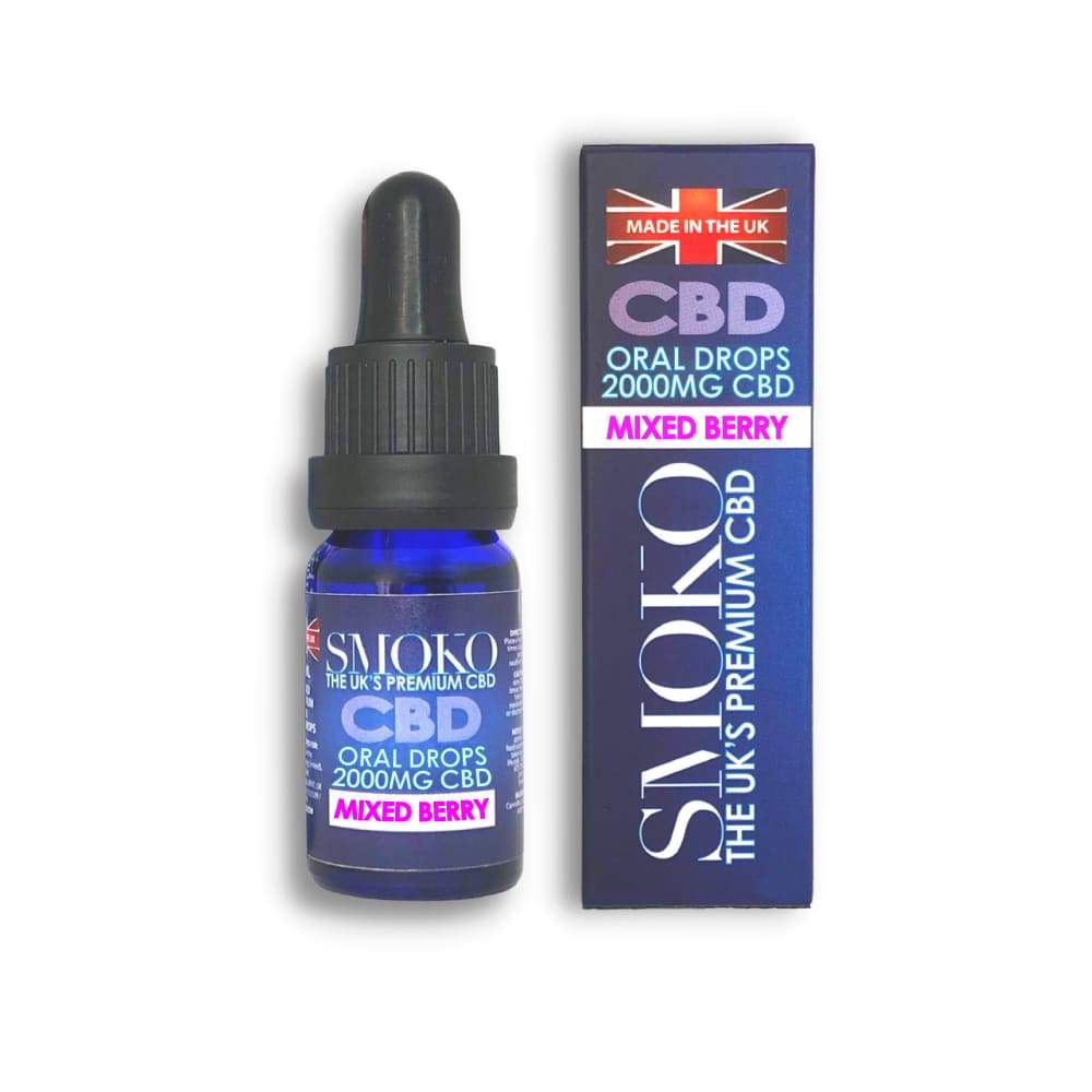 SMOKO's Mixed Berry flavour 2000MG CBD Oils are Gluten Free and Vegan Friendly