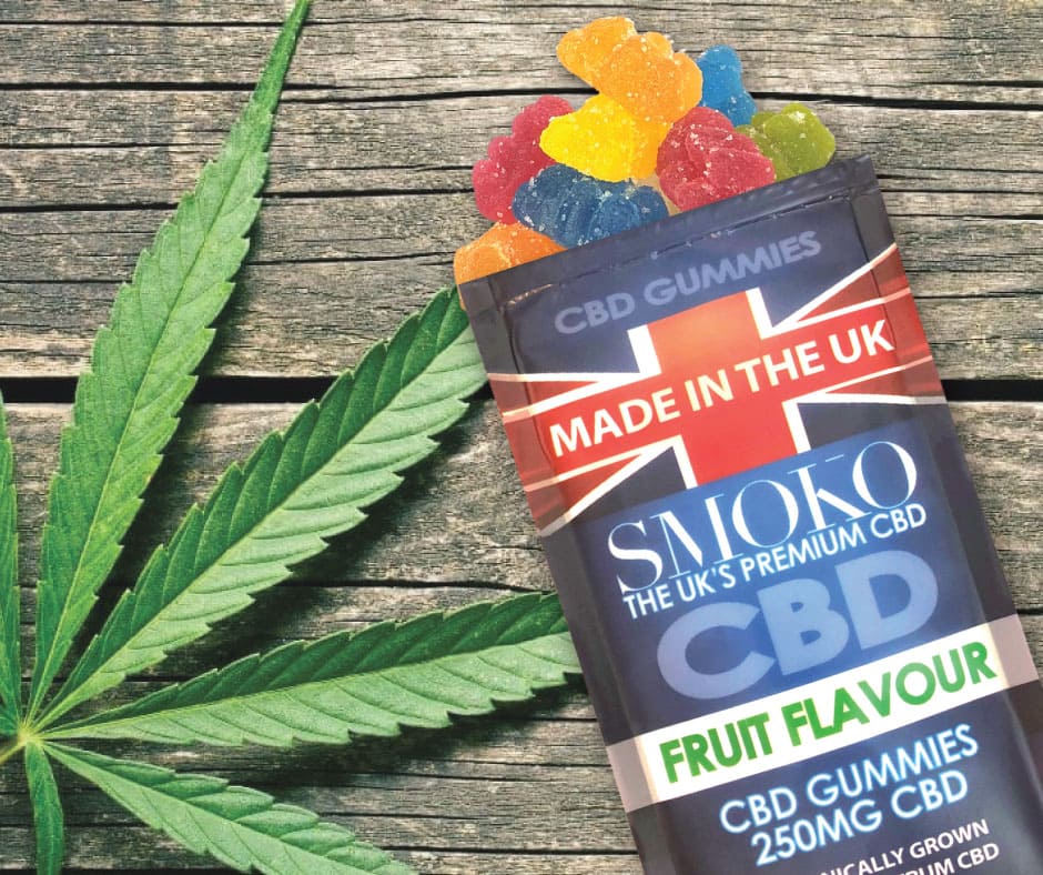 SMOKO CBD Gummies are made with organically grown cannabis plants, are vegan friendly, gluten free and Made in the UK